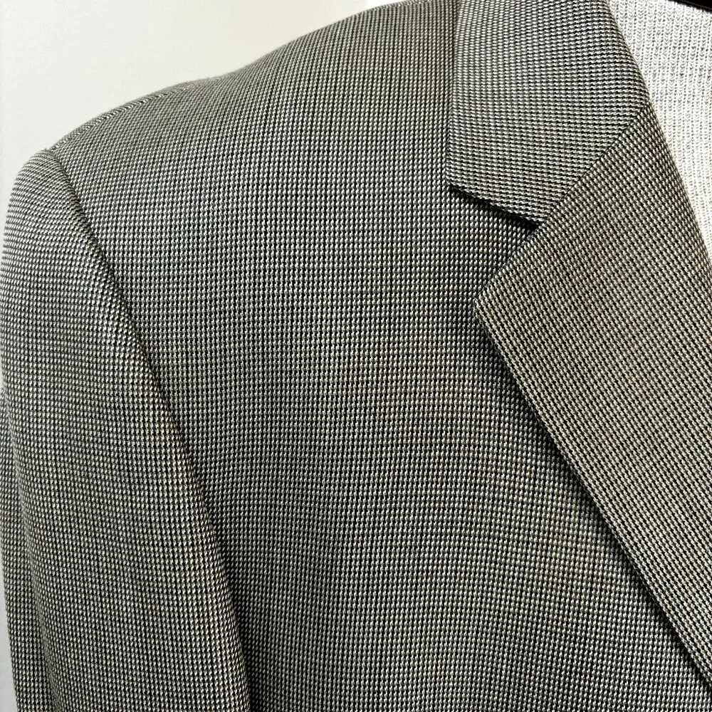 Andrew Fezza Men's Flannel Sport Coat Blazer Size‎ 43R Silk Wool Tan Suit Jacket